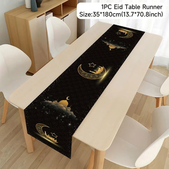 Ramadan Decoration 2024 Table Runner EID Mubarak Decor For Home Tablecloth Ramadan Kareem Islamic Muslim Party Eid Al Adha Gifts - Slobuy