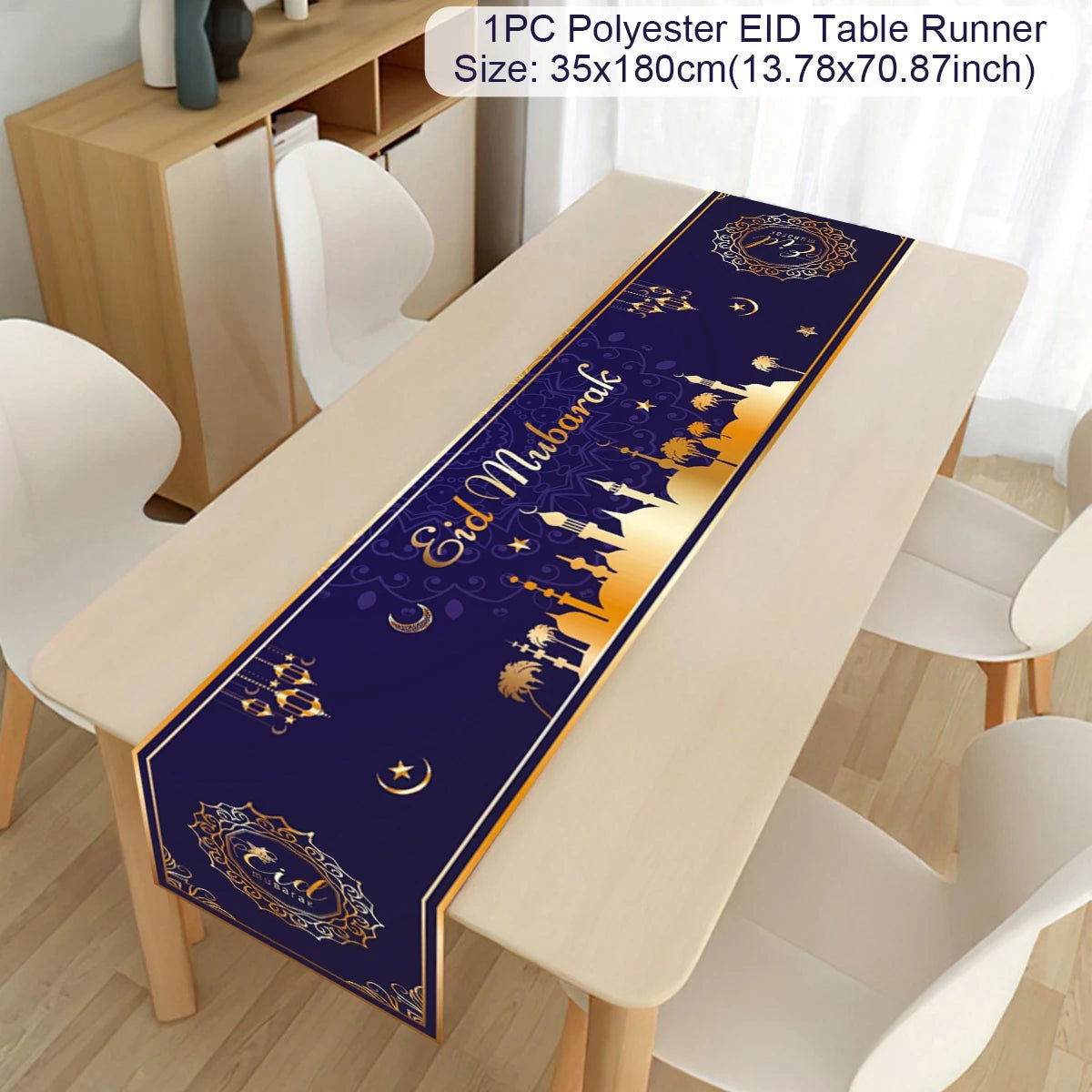 Ramadan Decoration 2024 Table Runner EID Mubarak Decor For Home Tablecloth Ramadan Kareem Islamic Muslim Party Eid Al Adha Gifts - Slobuy