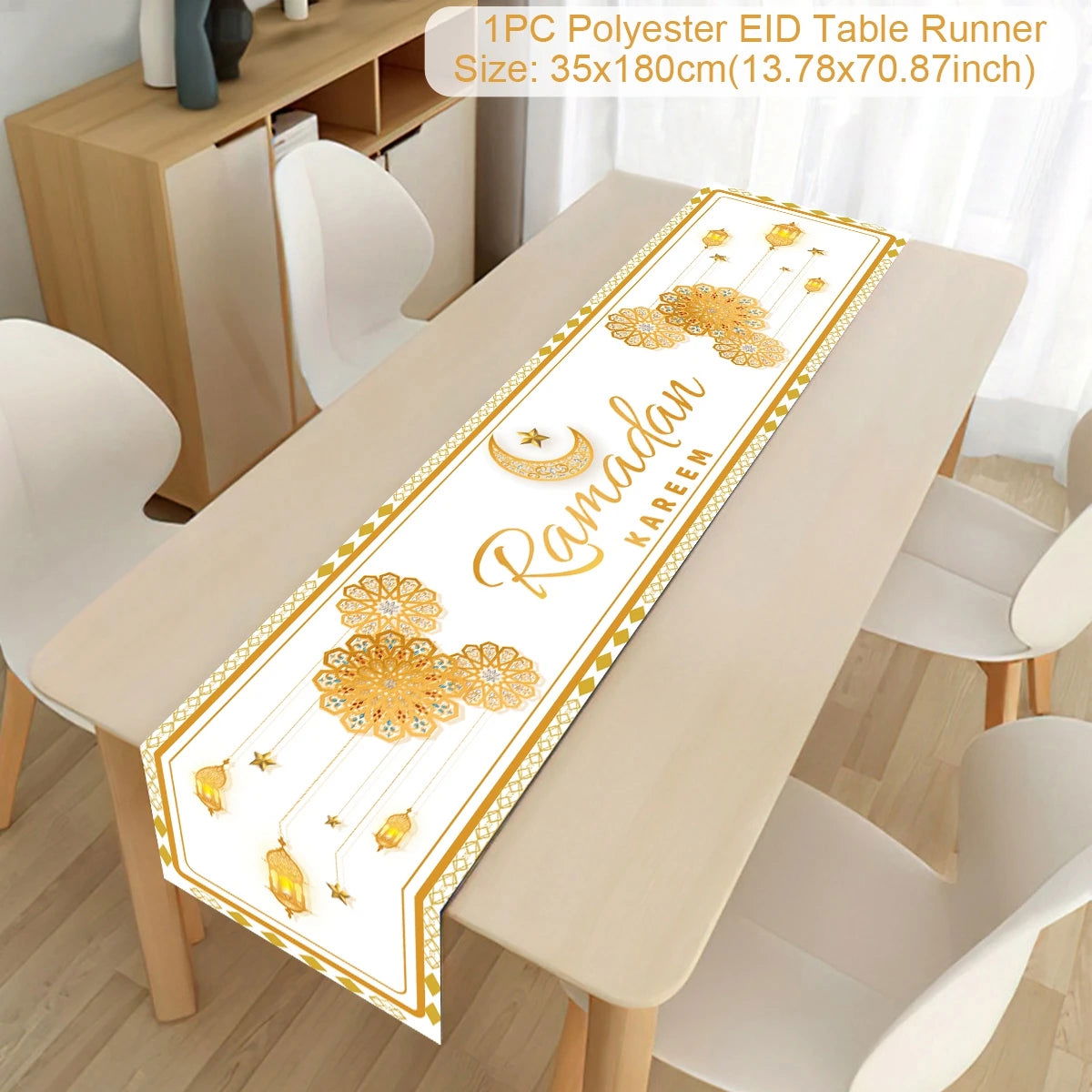 Ramadan Decoration 2024 Table Runner EID Mubarak Decor For Home Tablecloth Ramadan Kareem Islamic Muslim Party Eid Al Adha Gifts - Slobuy