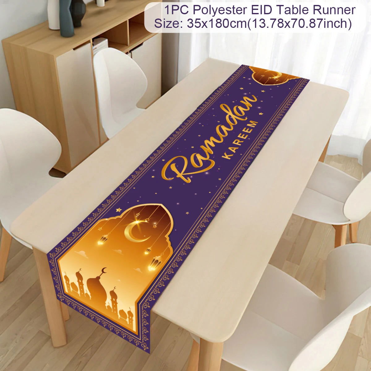 Ramadan Decoration 2024 Table Runner EID Mubarak Decor For Home Tablecloth Ramadan Kareem Islamic Muslim Party Eid Al Adha Gifts - Slobuy