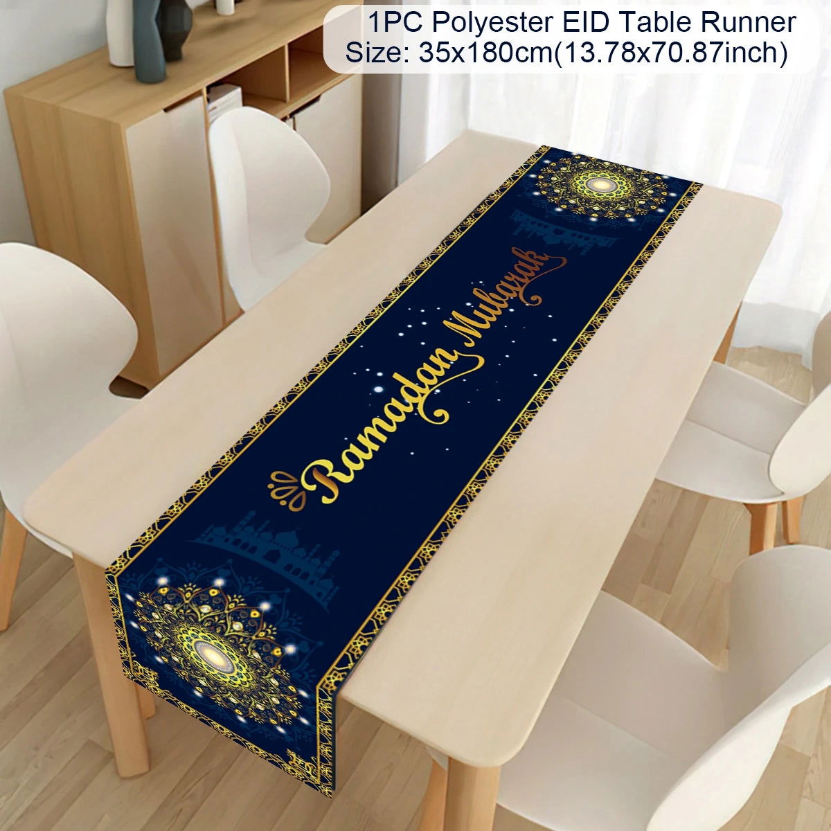 Ramadan Decoration 2024 Table Runner EID Mubarak Decor For Home Tablecloth Ramadan Kareem Islamic Muslim Party Eid Al Adha Gifts - Slobuy