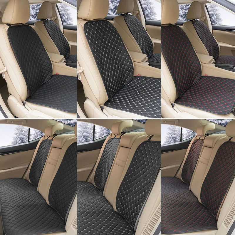 Leather Car Seat Covers Four Seasons Front/Rear Seat Protector Car Seat Cushion Pad Mat Auto Interior Accessories Universal - Slobuy