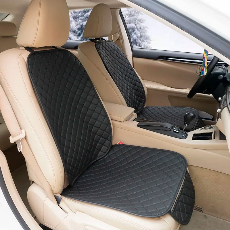 Leather Car Seat Covers Four Seasons Front/Rear Seat Protector Car Seat Cushion Pad Mat Auto Interior Accessories Universal - Slobuy