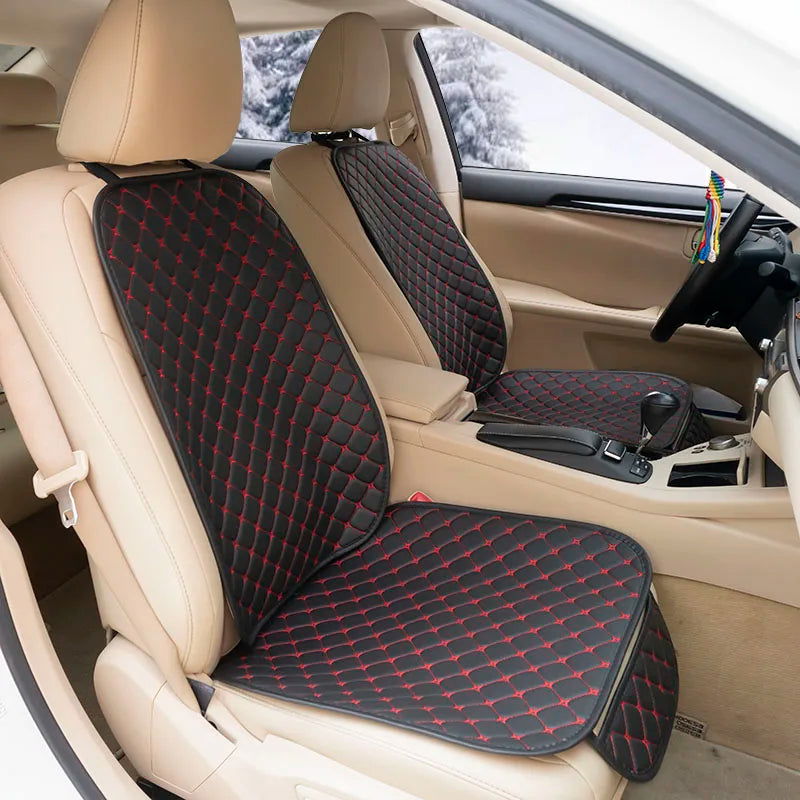 Leather Car Seat Covers Four Seasons Front/Rear Seat Protector Car Seat Cushion Pad Mat Auto Interior Accessories Universal - Slobuy