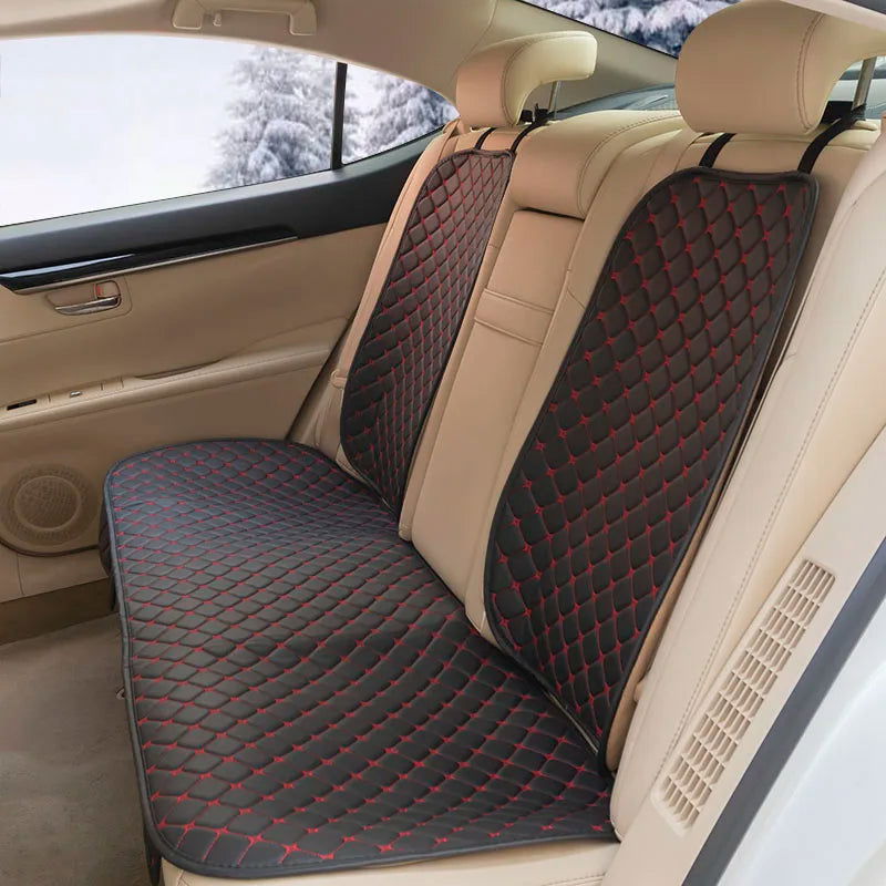 Leather Car Seat Covers Four Seasons Front/Rear Seat Protector Car Seat Cushion Pad Mat Auto Interior Accessories Universal - Slobuy