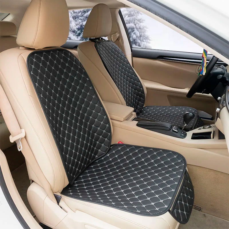 Leather Car Seat Covers Four Seasons Front/Rear Seat Protector Car Seat Cushion Pad Mat Auto Interior Accessories Universal - Slobuy