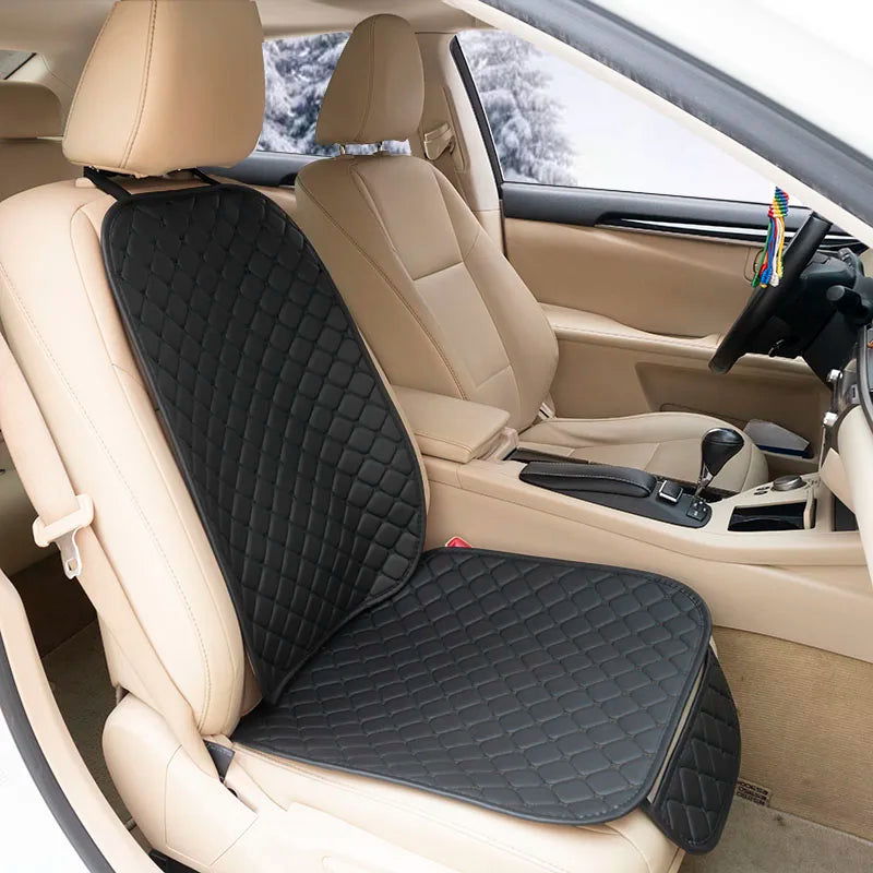 Leather Car Seat Covers Four Seasons Front/Rear Seat Protector Car Seat Cushion Pad Mat Auto Interior Accessories Universal - Slobuy