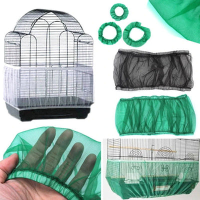 Receptor Seed Guard Nylon Mesh Bird Parrot Cover Soft Easy Cleaning Nylon Airy Fabric Mesh Bird Cage Cover Seed Catcher Guard - Slobuy