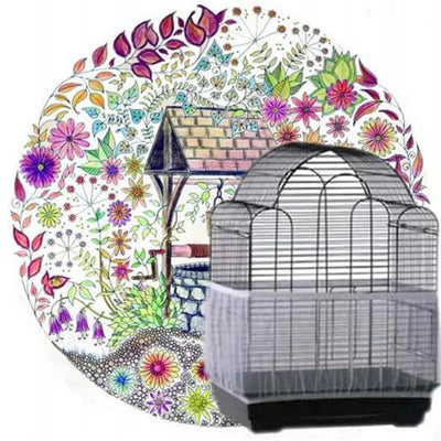 Receptor Seed Guard Nylon Mesh Bird Parrot Cover Soft Easy Cleaning Nylon Airy Fabric Mesh Bird Cage Cover Seed Catcher Guard - Slobuy