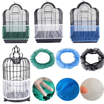 Receptor Seed Guard Nylon Mesh Bird Parrot Cover Soft Easy Cleaning Nylon Airy Fabric Mesh Bird Cage Cover Seed Catcher Guard - Slobuy
