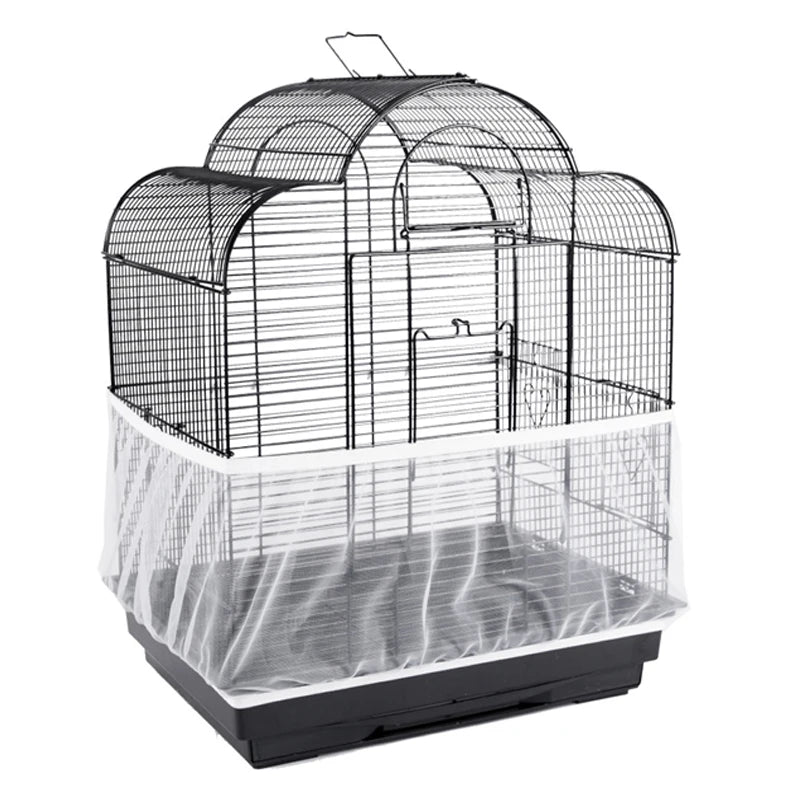 Receptor Seed Guard Nylon Mesh Bird Parrot Cover Soft Easy Cleaning Nylon Airy Fabric Mesh Bird Cage Cover Seed Catcher Guard - Slobuy