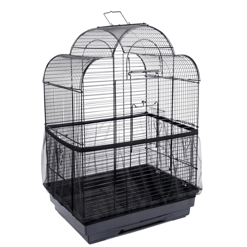 Receptor Seed Guard Nylon Mesh Bird Parrot Cover Soft Easy Cleaning Nylon Airy Fabric Mesh Bird Cage Cover Seed Catcher Guard - Slobuy