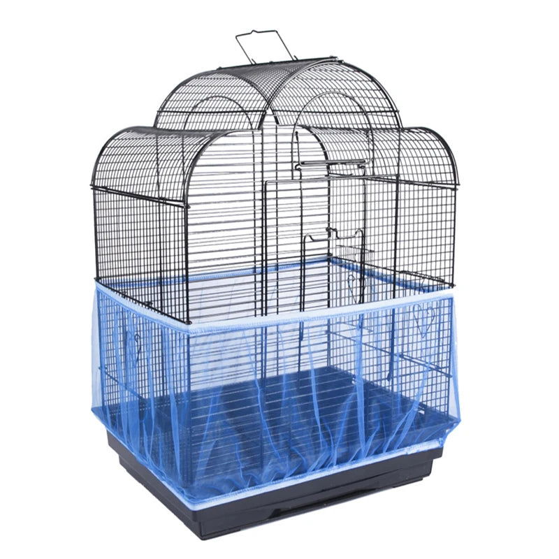 Receptor Seed Guard Nylon Mesh Bird Parrot Cover Soft Easy Cleaning Nylon Airy Fabric Mesh Bird Cage Cover Seed Catcher Guard - Slobuy