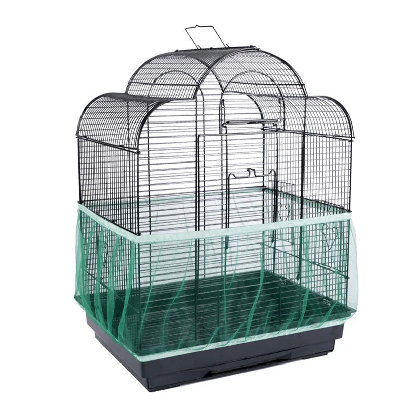Receptor Seed Guard Nylon Mesh Bird Parrot Cover Soft Easy Cleaning Nylon Airy Fabric Mesh Bird Cage Cover Seed Catcher Guard - Slobuy