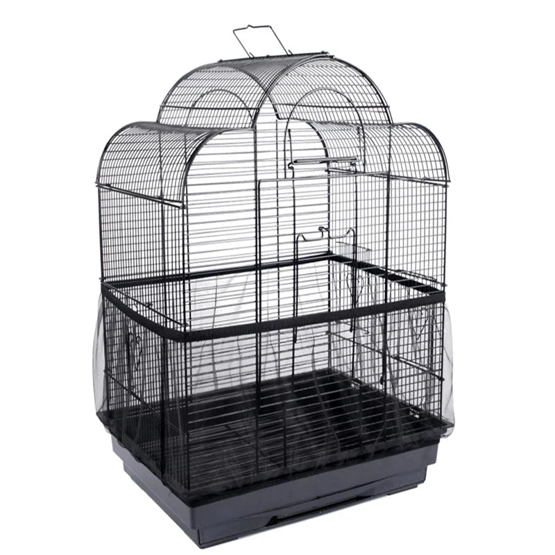Receptor Seed Guard Nylon Mesh Bird Parrot Cover Soft Easy Cleaning Nylon Airy Fabric Mesh Bird Cage Cover Seed Catcher Guard - Slobuy