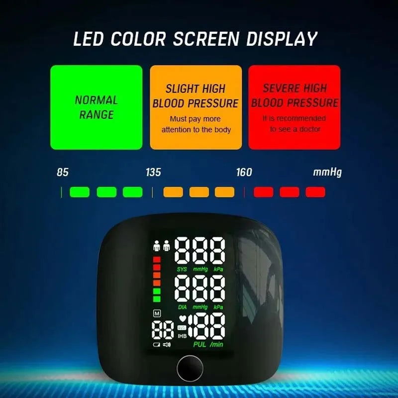 Rechargeable Wrist Blood Pressure Monitor Medical English Voice Digitlal Tensiometro Health Sphygmomanometer Tonometer - Slobuy