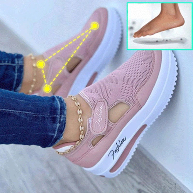 Red Sneakers Women Shoes Woman Tennis Shoes Canvas Shoe Female Casual Shoes Ladies Sport Shoes Platform Sneaker Hollow Out Shoes - Slobuy