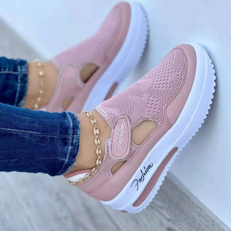 Red Sneakers Women Shoes Woman Tennis Shoes Canvas Shoe Female Casual Shoes Ladies Sport Shoes Platform Sneaker Hollow Out Shoes - Slobuy