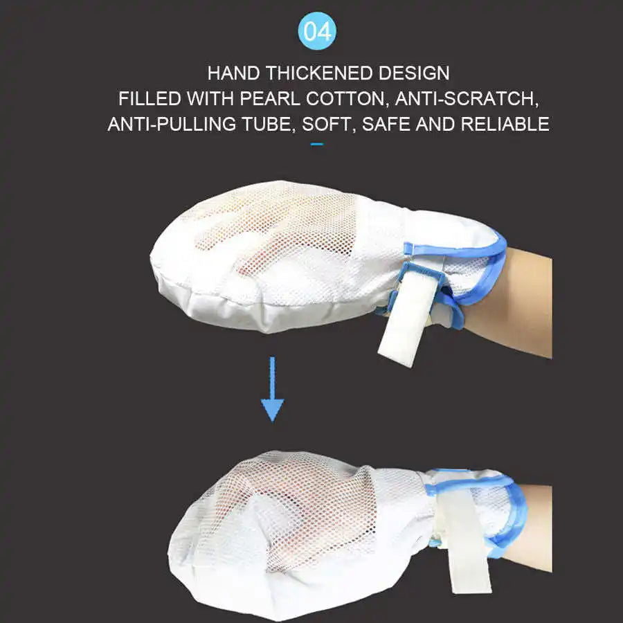 Rehabilitation Finger Gloves Brace Breathable Anti-Slip Auxiliary Fixed Gloves for Elderly Disabled Patient Hand Training Gloves - Slobuy
