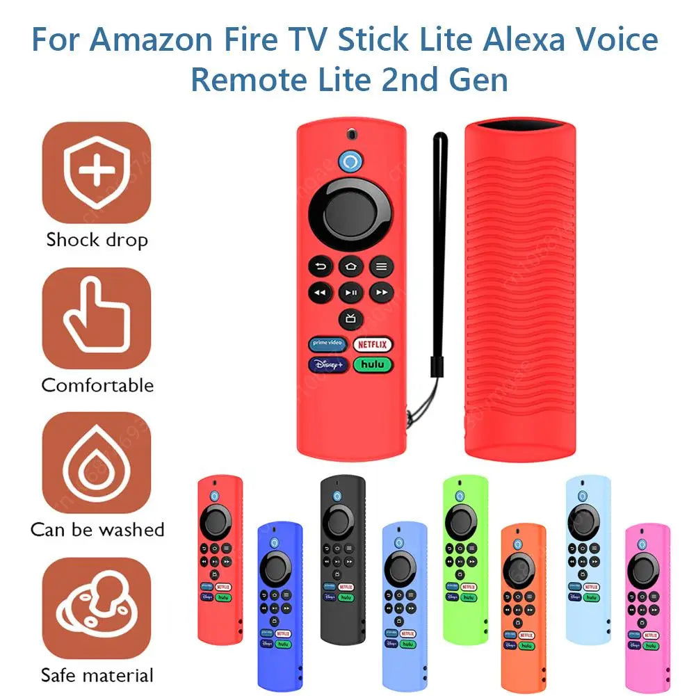 Remote Controller Cover with Lanyard Drop-proof Protector for Amazon Fire TV Stick Lite Television Accessories - Slobuy