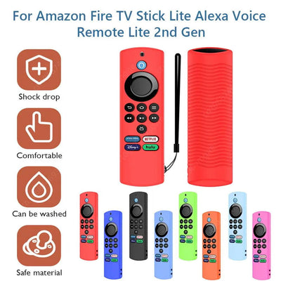 Remote Controller Cover with Lanyard Drop-proof Protector for Amazon Fire TV Stick Lite Television Accessories - Slobuy