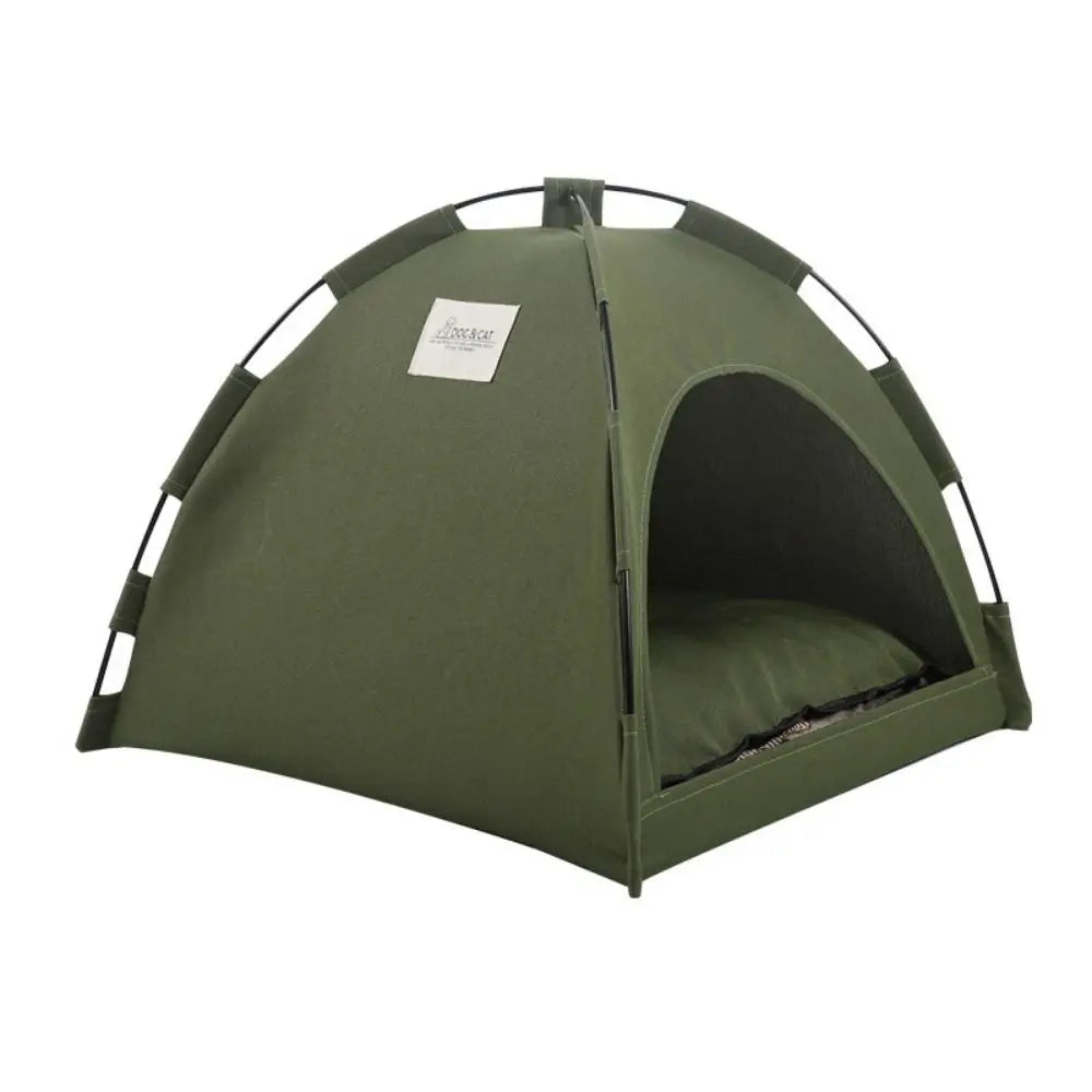 Removable Pet Tent Bed Cat Cushions Washable Soft Cat Teepee Bed Breathable Polyester Cats House Camping - Slobuy