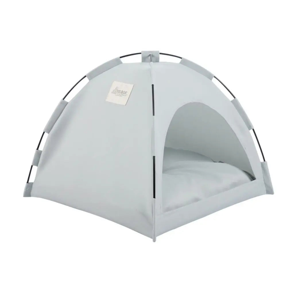 Removable Pet Tent Bed Cat Cushions Washable Soft Cat Teepee Bed Breathable Polyester Cats House Camping - Slobuy