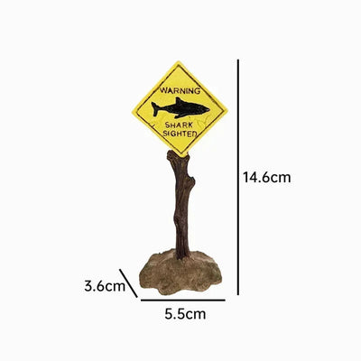 Resin Aquarium Decoration Ornaments Artificial Shark Warning Sign Landscaping Accessories for Fish Tank Aquarium Background - Slobuy