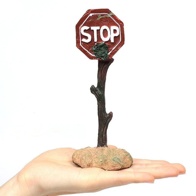 Resin Aquarium Decoration Ornaments Artificial Shark Warning Sign Landscaping Accessories for Fish Tank Aquarium Background - Slobuy