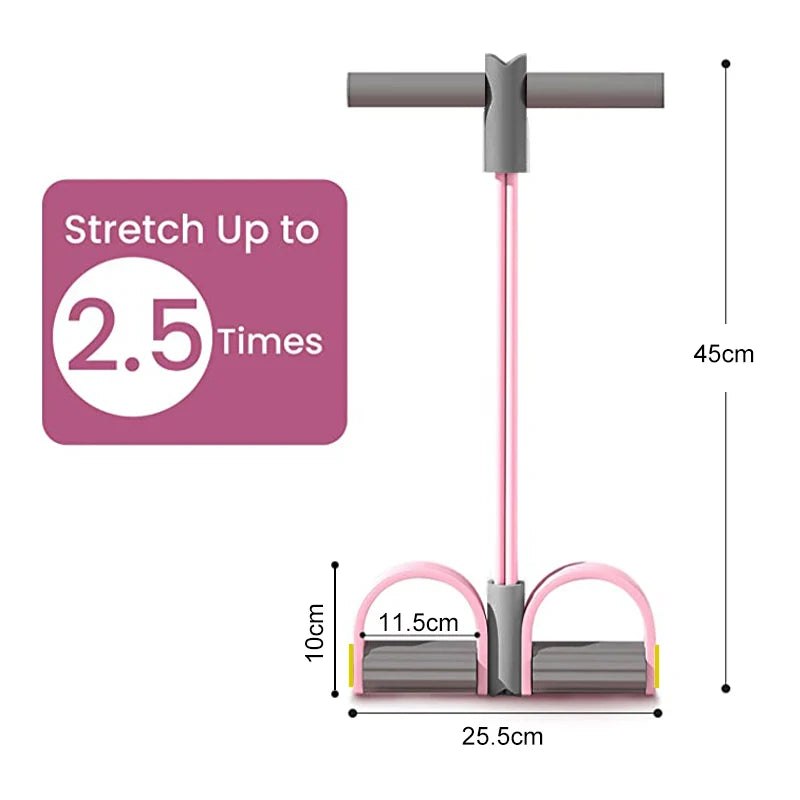 Resistance Bands 4-Tube Yoga Pedal Puller Resistance Band Elastic Pull Rope Fitness Equipment for Abdomen Waist Arm Training - Slobuy