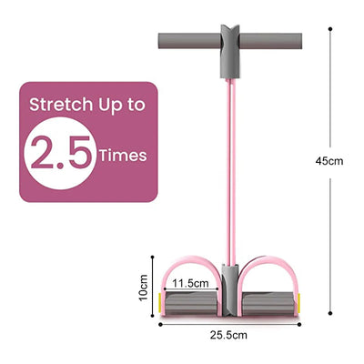 Resistance Bands 4-Tube Yoga Pedal Puller Resistance Band Elastic Pull Rope Fitness Equipment for Abdomen Waist Arm Training - Slobuy