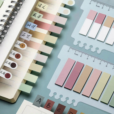 Retro Morandi Markers Paper Index Notepad Bookmark Stickers Memo Pad Sticky Notes Paper School Supplies Kawaii Stationery - Slobuy
