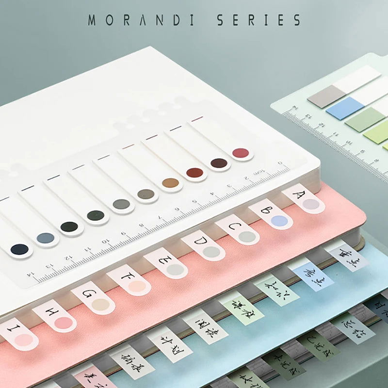Retro Morandi Markers Paper Index Notepad Bookmark Stickers Memo Pad Sticky Notes Paper School Supplies Kawaii Stationery - Slobuy