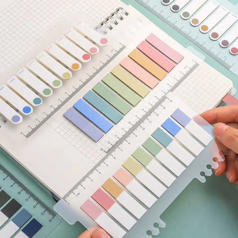 Retro Morandi Markers Paper Index Notepad Bookmark Stickers Memo Pad Sticky Notes Paper School Supplies Kawaii Stationery - Slobuy