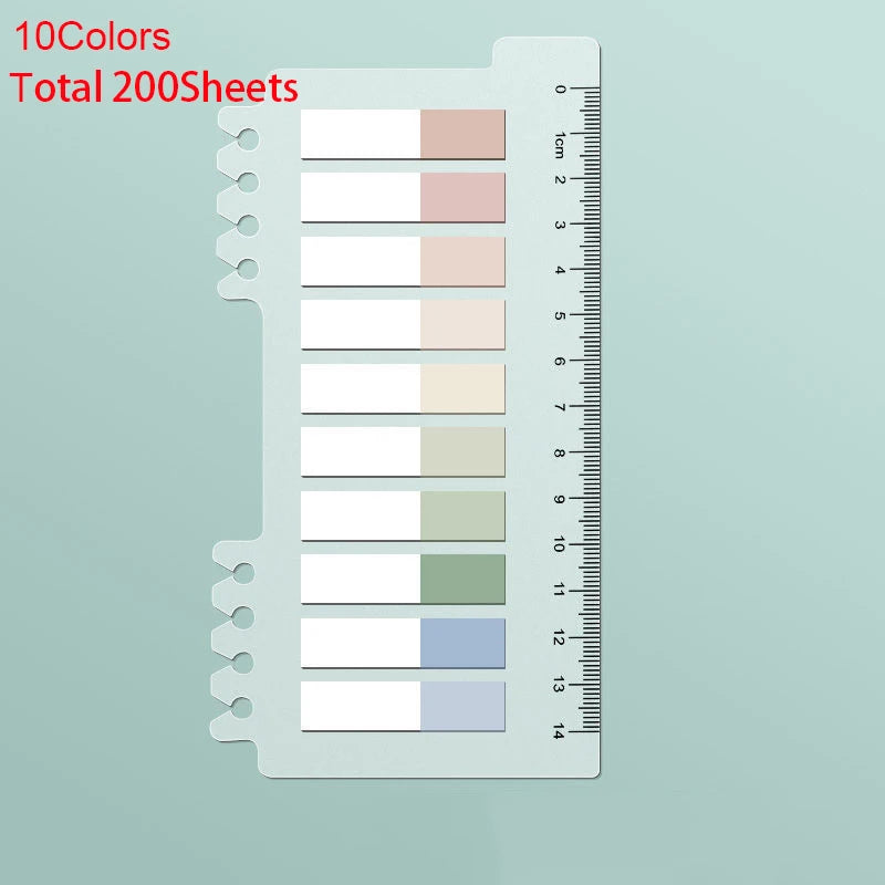 Retro Morandi Markers Paper Index Notepad Bookmark Stickers Memo Pad Sticky Notes Paper School Supplies Kawaii Stationery - Slobuy