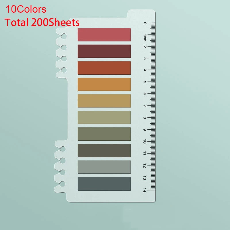 Retro Morandi Markers Paper Index Notepad Bookmark Stickers Memo Pad Sticky Notes Paper School Supplies Kawaii Stationery - Slobuy