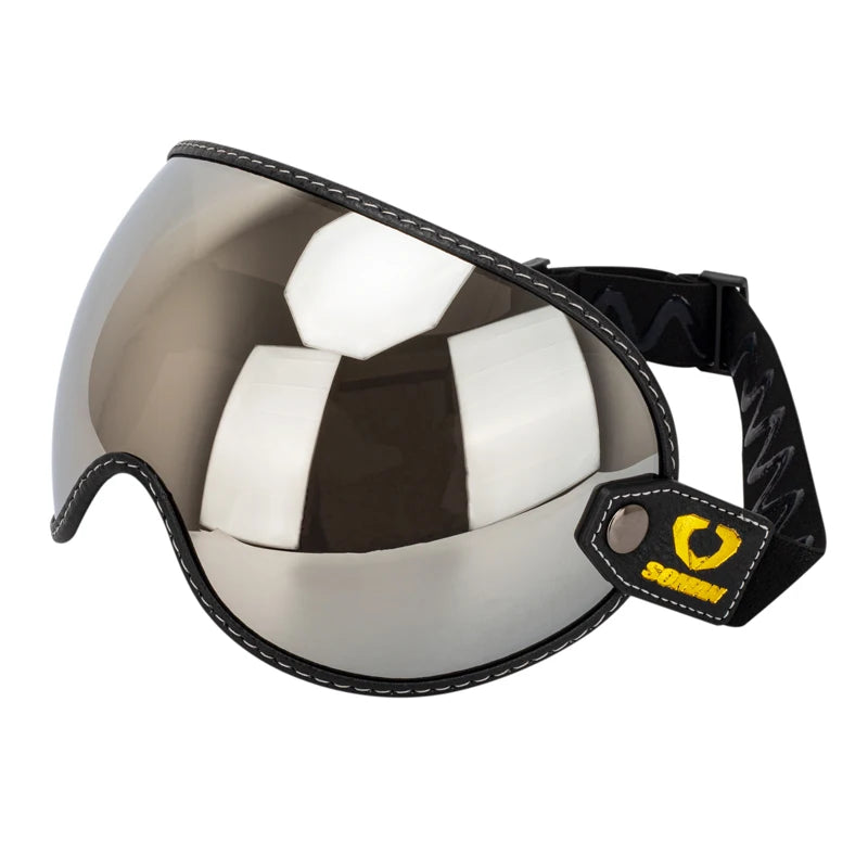 Retro Motorcycle Goggles Bubble Visor Outside Riding UV Protection Windshield Colorful Vintage for Half Face Helmets - Slobuy
