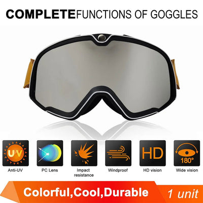 Retro Motorcycle Goggles Glasses Motocross Sunglasses Vintage Helmet Cycling Racing Cafe Racer Chopper,Ship within 24 hours - Slobuy