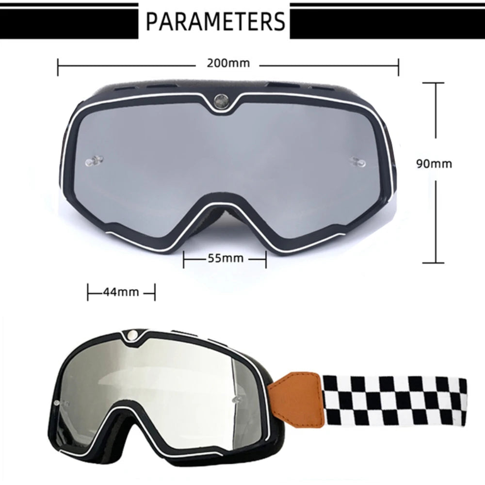 Retro Motorcycle Goggles Glasses Motocross Sunglasses Vintage Helmet Cycling Racing Cafe Racer Chopper,Ship within 24 hours - Slobuy