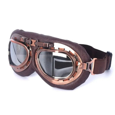 Retro Motorcycle Goggles Glasses Vintage Moto Classic Goggles for Harley Pilot Steampunk ATV Bike Copper Helmet - Slobuy