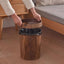 Retro Wood Grain Trash Can Living Room Waste Basket Creative Office Toilet Paper Basket Bathroom Bedroom Supplies - Slobuy