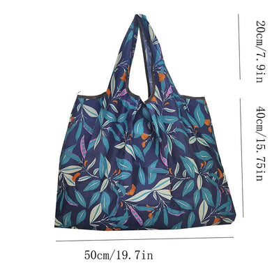Reusable Grocery Bags Large-capacity Portable Tote Shoulder Bag Lightweight Print Handbag For Shopping Durable Nylon Shopper Bag - Slobuy
