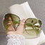 Rhinestone Decor Rimless Fashion Sunglasses For Women Men Casual Gradient Glasses For Summer Beach Party, UV400 - Slobuy