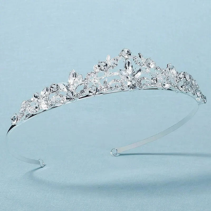 Rhinestone Wedding Crown Hair Jewelry Bridal Headpiece Hair Accessories for Women Crystal Tiara Bride Headdress Bridesmaid Gift - Slobuy