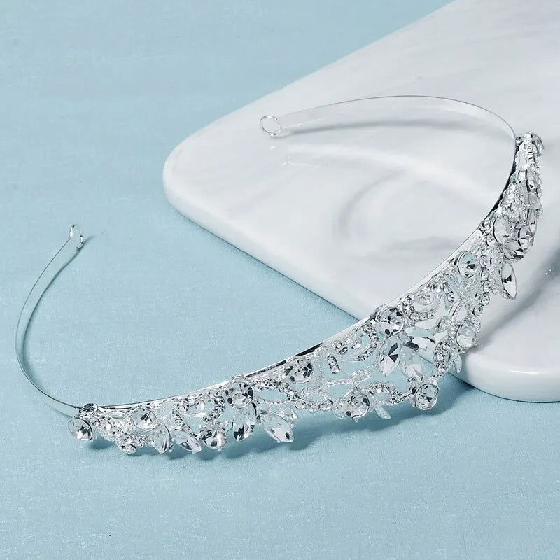 Rhinestone Wedding Crown Hair Jewelry Bridal Headpiece Hair Accessories for Women Crystal Tiara Bride Headdress Bridesmaid Gift - Slobuy