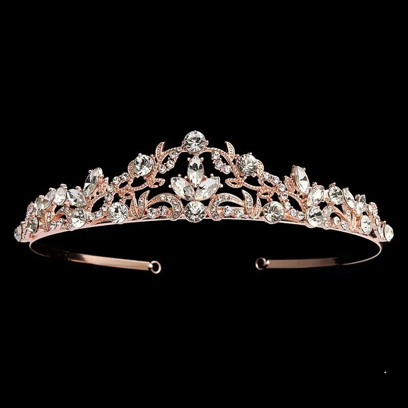 Rhinestone Wedding Crown Hair Jewelry Bridal Headpiece Hair Accessories for Women Crystal Tiara Bride Headdress Bridesmaid Gift - Slobuy