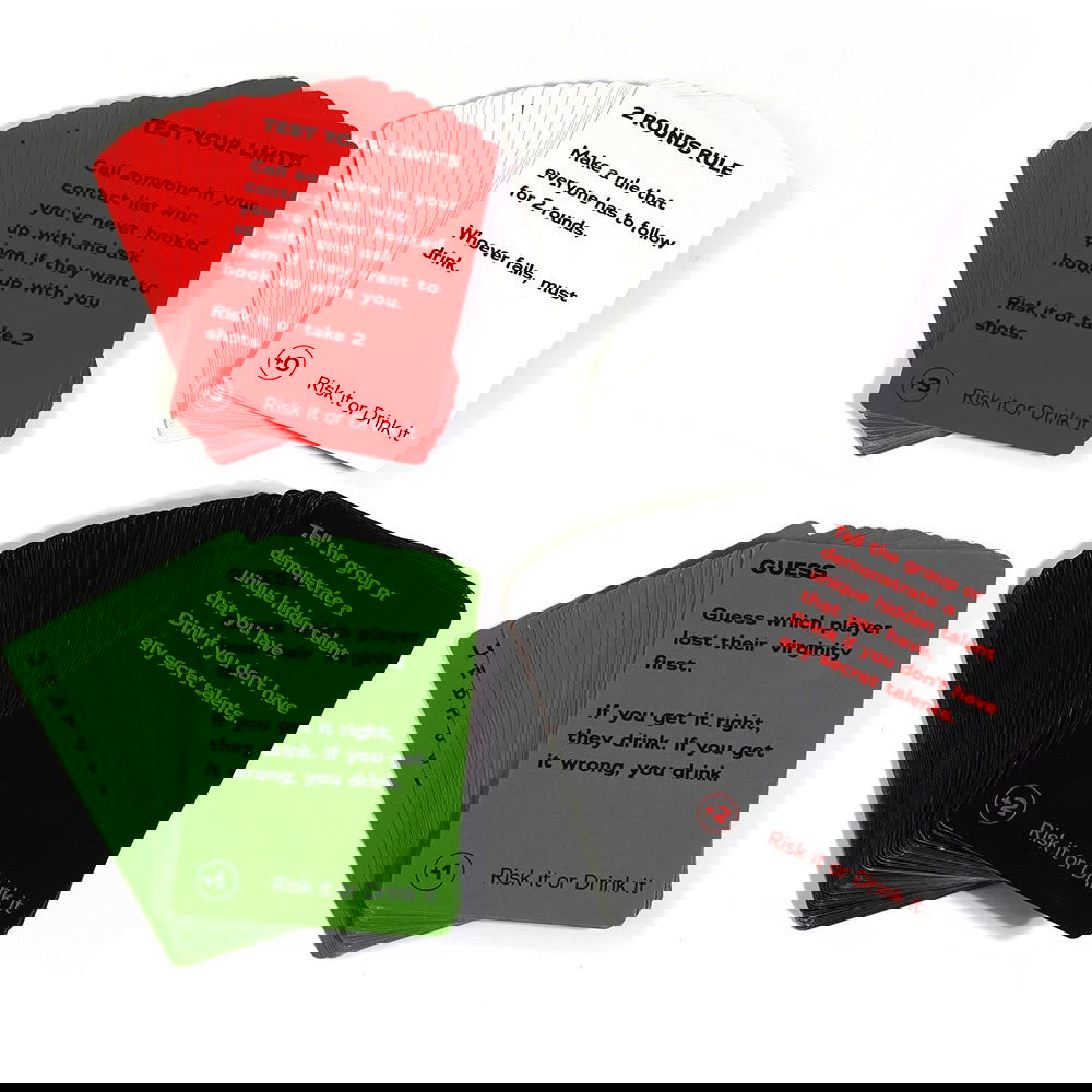 Risk It Or Drink It Fun Party Game For College Card Game Drinking Game Pregame Night Hilarious Dares Challenges  Questions Adult - Slobuy