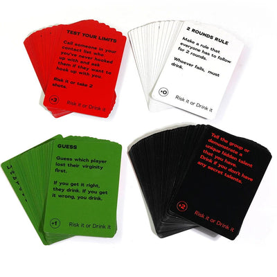 Risk It Or Drink It Fun Party Game For College Card Game Drinking Game Pregame Night Hilarious Dares Challenges  Questions Adult - Slobuy
