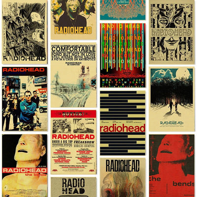 Rock Band Radiohead Music Art Poster Retro Prints Album Posters Vintage Home Room Bar Cafe Decor Aesthetic Picture Wall Painting - Slobuy