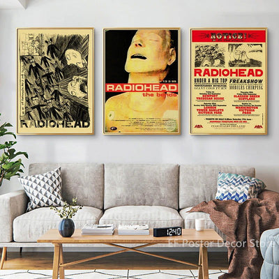 Rock Band Radiohead Music Art Poster Retro Prints Album Posters Vintage Home Room Bar Cafe Decor Aesthetic Picture Wall Painting - Slobuy